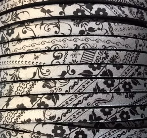 cuir de veau imprimé  - Argent