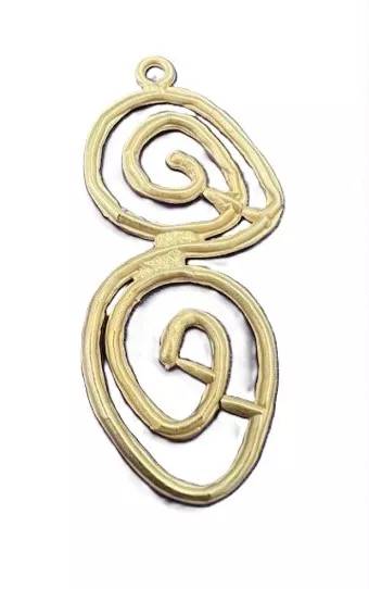 Pendant double spirales 55 x 27mm en or mat