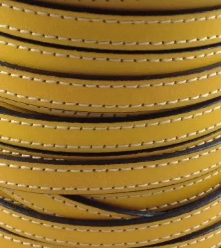 Cuir de veau cousu 10mm-nouvelles couleurs - Jaune