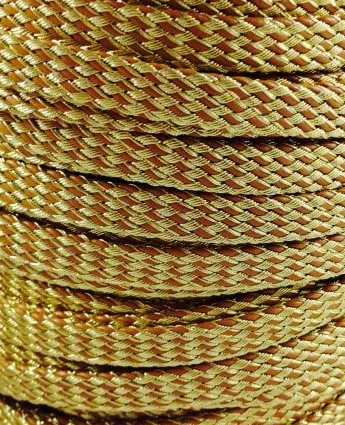 Cuir macramé satiné 10mm, haut de gamme - Or