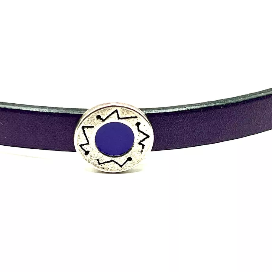 Passant rond coloré pour cuir plat 10mm - Violet