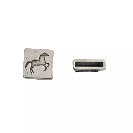 10 Passants cheval 10mm etain pl argent