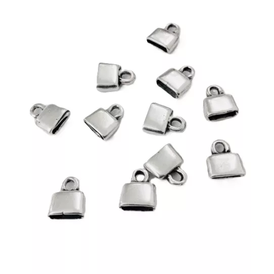 Embout en étain pour cuir plat 6mm