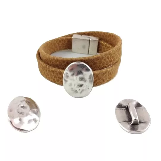 Passant ovale martelé pour cuir 10mm