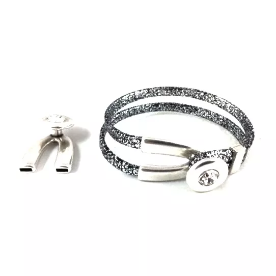 Fermoir fourche avec strass pour 2x5mm