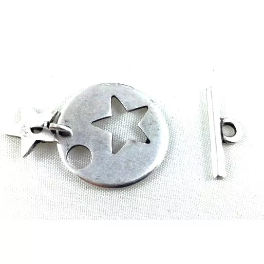 Fermoir T en forme d'étoile en zamac