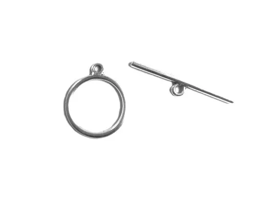 Fermoir T en zamac plaqué argent