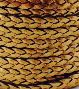 Cuir tressé 6mm-ITALIEN - Bronze