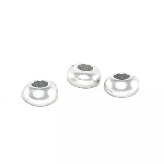 Perles en zamac plaqué argent 10mm de diamètre externe et 5 mm interne