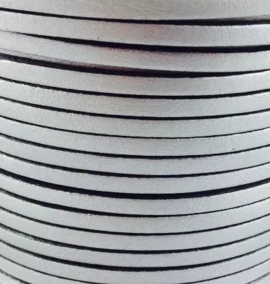 1m Cuir de veau 3mm plat-NOUVELLES COULEURS - Argent