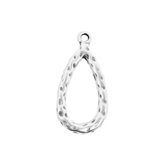 pendant poire évidé martelé 28 x 14 mm