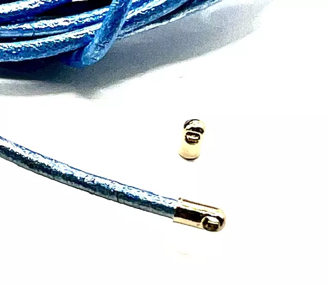 EMBOUT LAITON pour cuir chaine de 2MM - Or