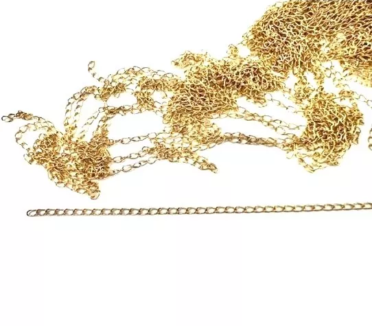 Chaine acier doré classique 2.1mm anneaux espacés