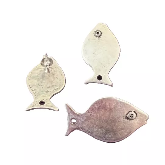 Boucles d'oreilles poisson avec un trou 32.2 x 18.7 mm