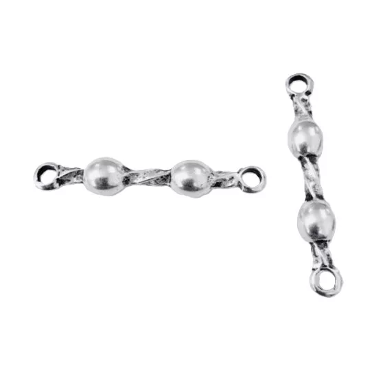 Intercalaire tige avec 2 boules et 2 anneaux