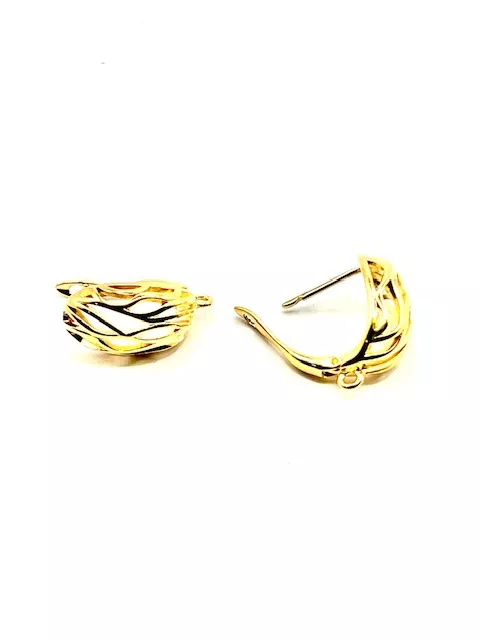 Boucles d'oreilles filigrane à clous doré à l'or fin 24 carats