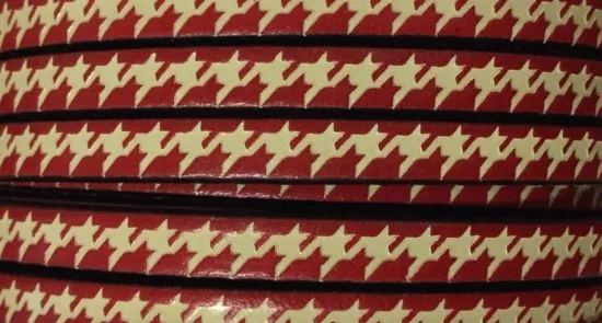 Cuir 5mm pied de poule - Rouge