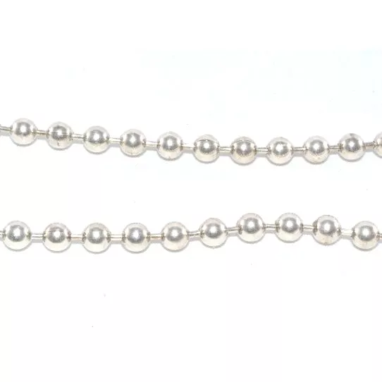 4.65mm chaine boule en laiton plaquée argent FR 12 microns