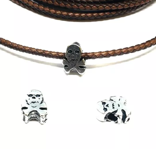 Passant tête de mort pour cuir 3mm