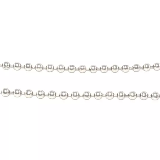3.60mm chaine boule en laiton plaquée argent FR 12 microns