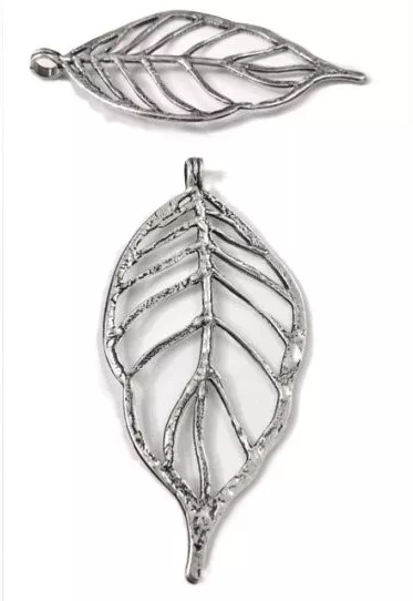 Pendant grande feuille pour sautoir