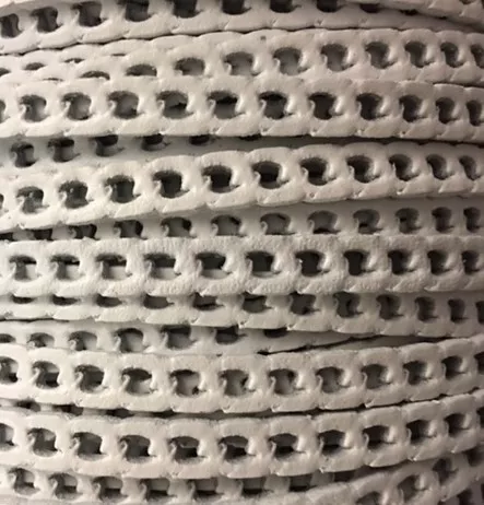 Cuir Chaine gourmette 5mm - Blanc