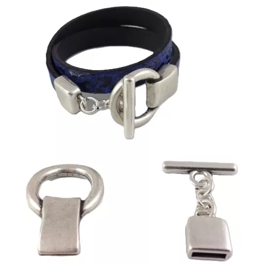 5 Fermoirs T pour cuir 10mm-3.25€ht la paire