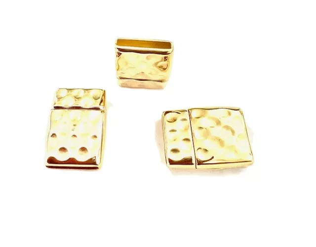 Fermoir aimanté 15 mm martelé ARGENT ANTIQUE OU OR - Or