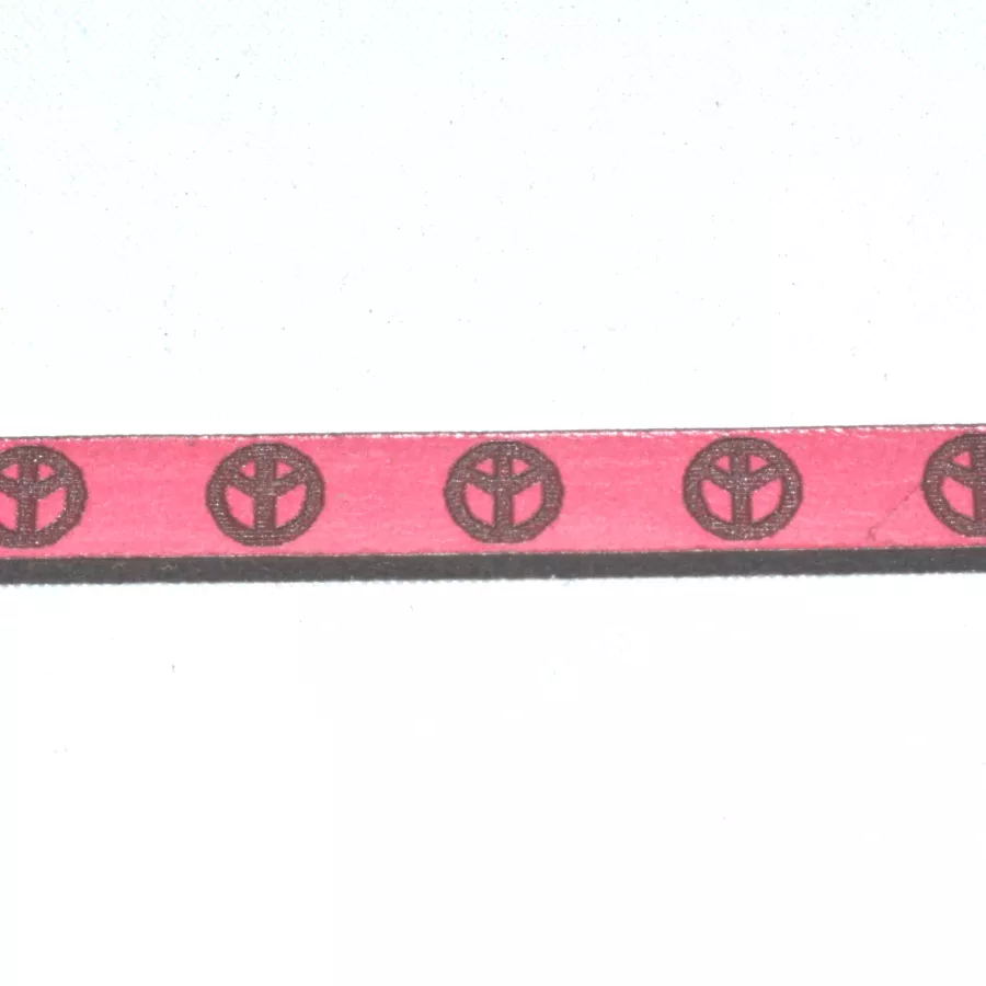 Cuir coupé et écrit au laser 5 mm peace and love - Fuchsia