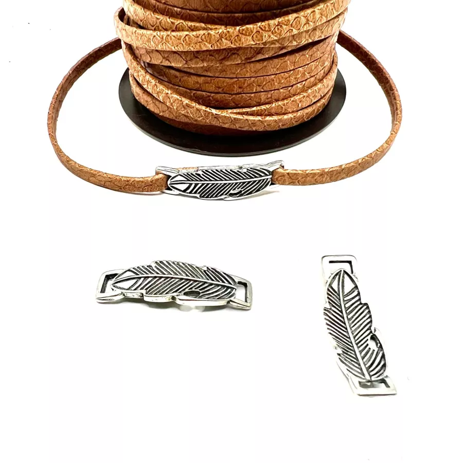 10 Passants plume pour cuir 5mm