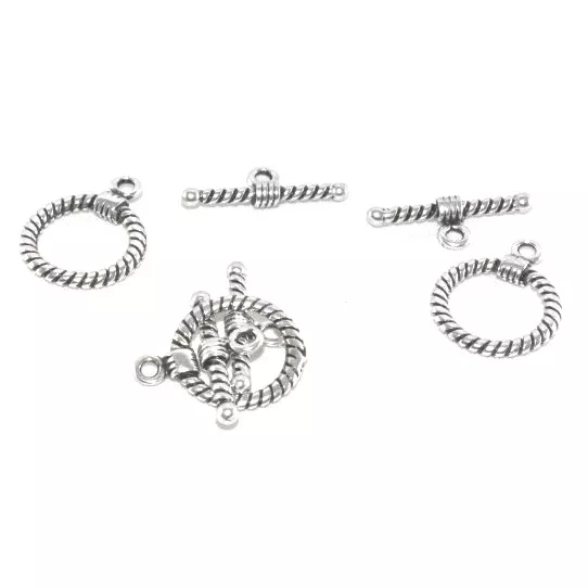 Fermoir T torsadé en zamac