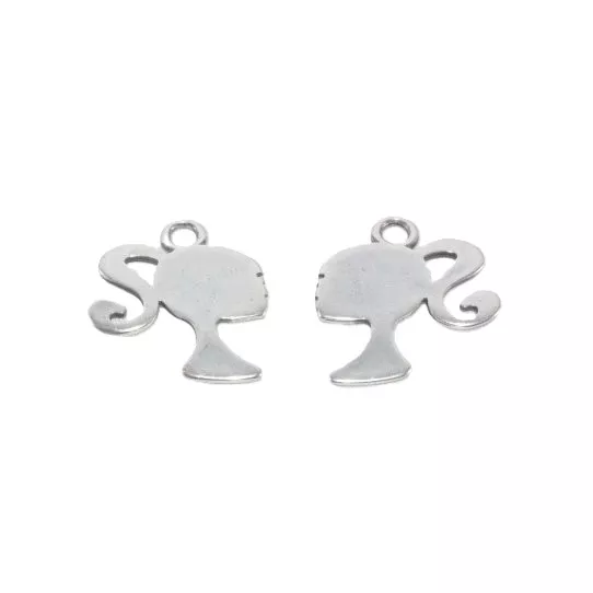 Pendant tete de fille avec queue de cheval