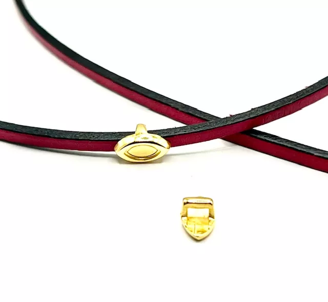 Passant ogive doré pour cuir 3mm