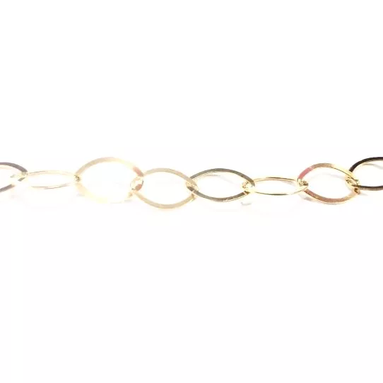 Chaine en laiton ovale dorée à l'or fin 24 carats