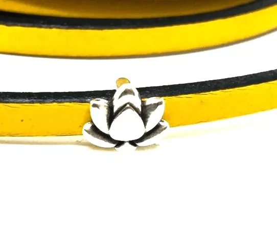 Passant fleur de Lotus pour cuir plat 5mm