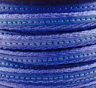 Cuir cousu sur la maille 6mm - Bleu