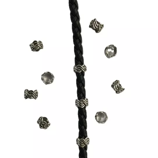 Passants stylisés en étain pour cuir rond 5mm