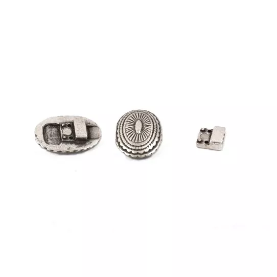 3 Fermoirs aimantés en boucle pour cuir 10mm en zamac