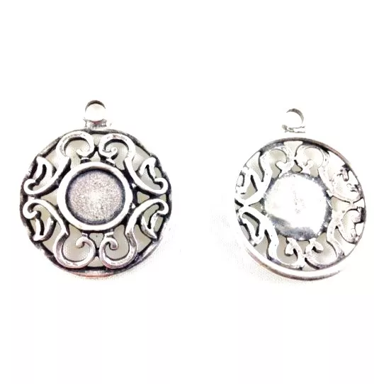 Pendant médaille à coller cabochon