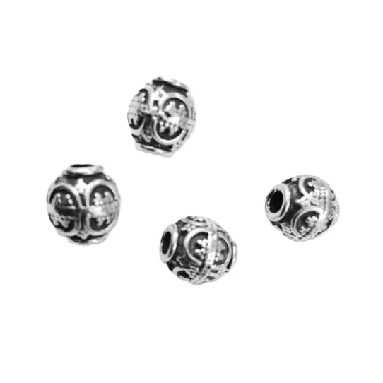 Perles en étain 9mm avec motif, fabrication Française