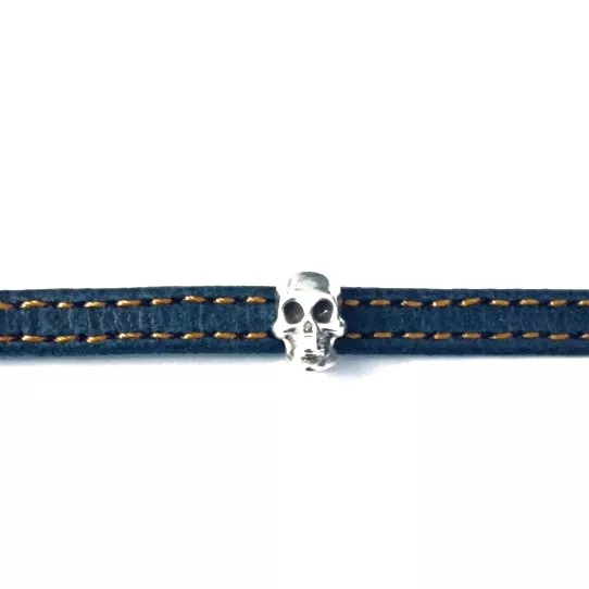 20 Passants tête de mort pour cuir 5mm