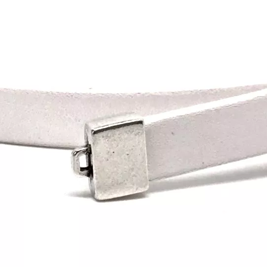 Embout plat en étain plaqué argent pour 9 x 2.5 mm