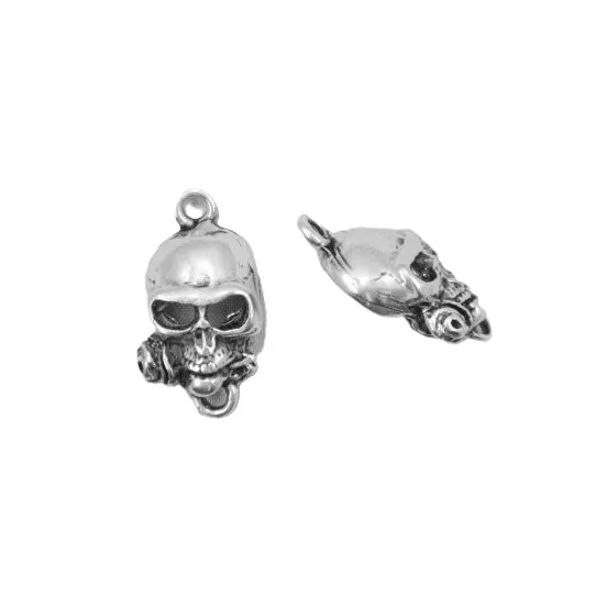 Intercalaire tête de mort avec rose dans la bouche