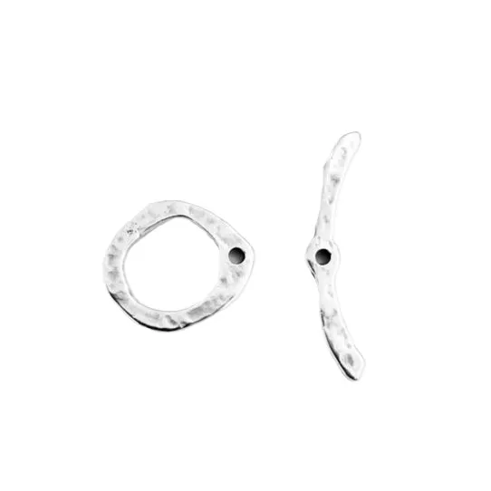 Petit fermoir T plat martelé 14mm