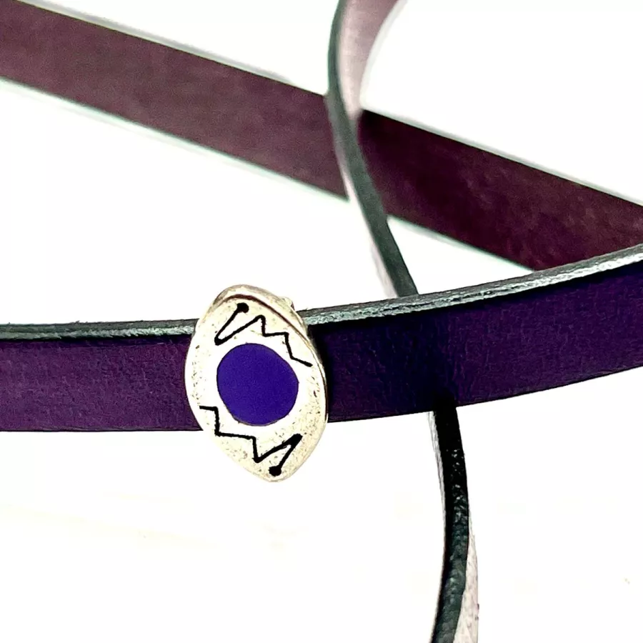 Passant ovale coloré pour cuir plat 10mm - Violet