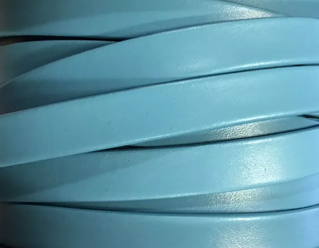 Cuir Chèvre - Plat - 10 mm - Bleu turquoise Camel