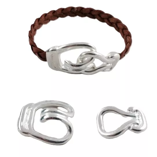 4 Fermoirs crochet pour cuir 7mm