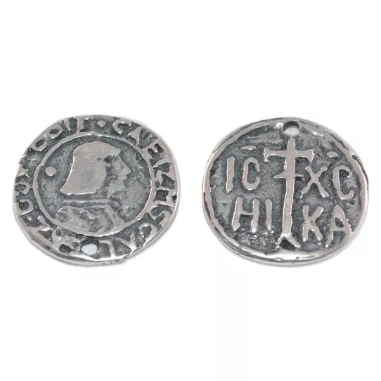 Pendant médaillons double face avec croix