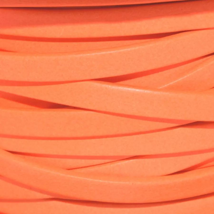 Cuir Chèvre - Plat - 5 mm - Orange fluo