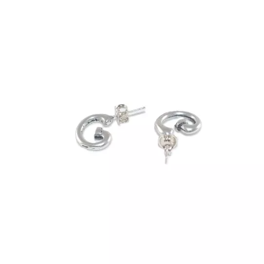 Boucles d'oreille demi-créole  plaqué argent